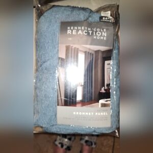 Kenneth Cole Reaction Home Azure Blue Gotham Grommet 84" 2 Panels Drapes